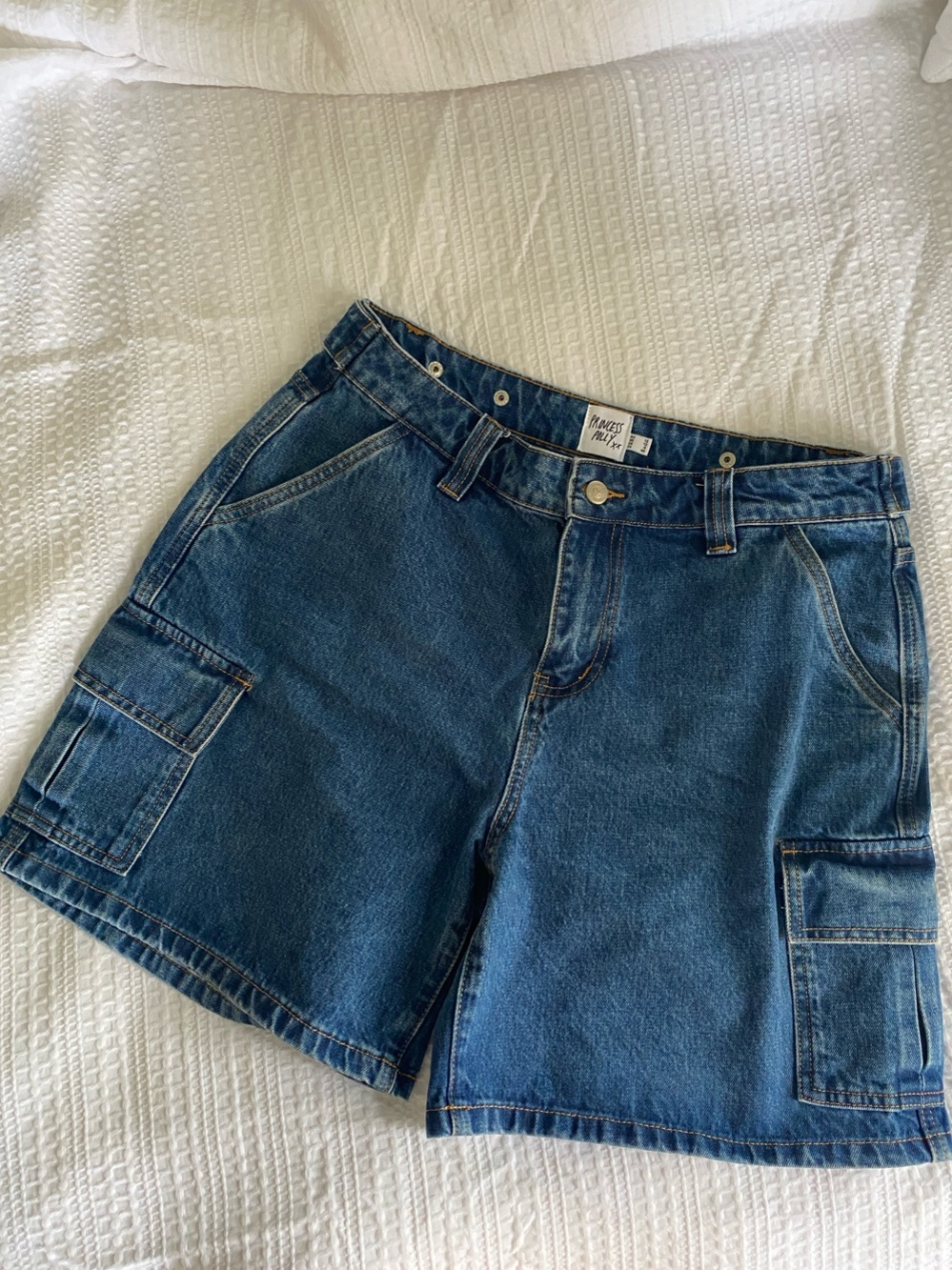 Princess Polly Blue Denim Cargo Shorts